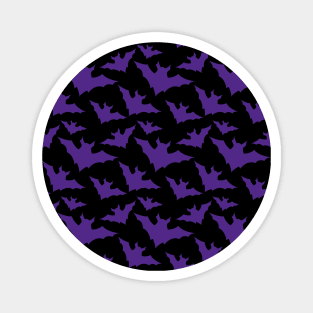 Halloween purple bats black cool spooky silhouette pattern Magnet